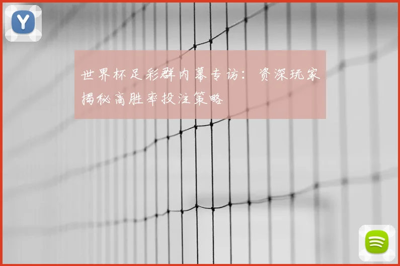 世界杯足彩群内幕专访:资深玩家揭秘高胜率投注策略